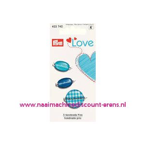 Love Handmade pins blauw prym art.nr. 403740