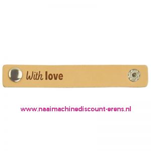 Leren Label "With love" 2 stuks verpakt