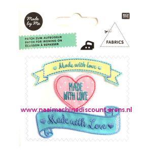 Rico Design Patch Geel "Made with Love"