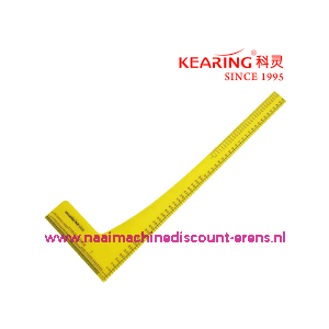 Kearing Plastic 50 cm Kleermakers liniaal / Quilt liniaal